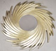 Large designer sunburst mirror, label verso 'Sandringham', diameter 116cm