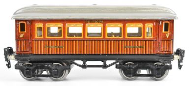 Marklin 0 gauge model railway Mitropa spiesewagen / food car, with interior dining tables and