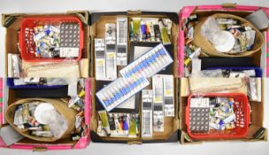 Artist's materials including Rowney, Winsor & Newton, Rembrandt, acrylics/oils, watercolour pencils,