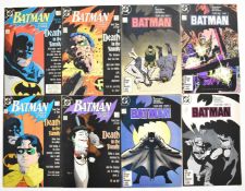 Eight Batman comics by DC comprising issues #404-407 'Year One' and #426-429 'Death in the Family'