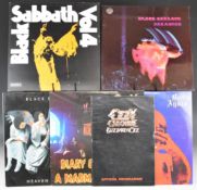 Five Black Sabbath / Ozzy Osbourne LPs comprising Paranoid (WWA 007) with laminated gatefold cover