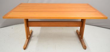 Danish teak mid century modern refectory table, W163 x D90 x H72cm