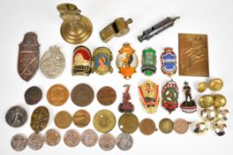 Medals, buttons and other collectibles including Addey & Stanhope School medal, metal Pied Piper