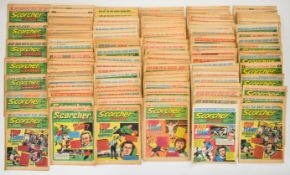 One hundred and fifty issues of Scorcher and Score comic, with long consecutive runs through the