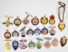 [Sporting Interest] Collection of vintage gilt metal and enamel horse racing medals and badges