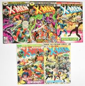 Five X-Men comics by Marvel comprising issues #95-#99 to include the first appearance of Moira