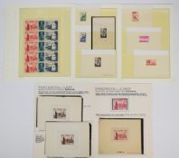 Collection of proof essays of Monaco Air Mail stamps, proof essay of 1942 and 1947 Air Mail issues