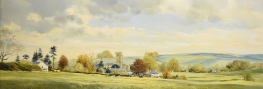 Michael Barnfather (b.1934) oil on canvas Autumn at Berry Pomeroy, Devon landscape, signed and dated