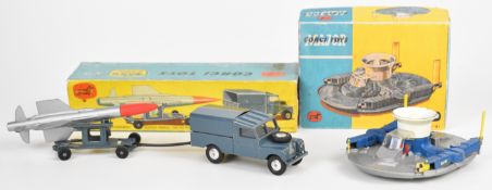 Corgi Toys Gift Set 3 Thunderbird Guided Missile on Assembly Trolley with RAF Land-Rover, together