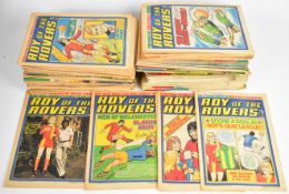 One hundred and forty Roy of the Rovers comics by IPC Magazines Ltd, including runs 1977-1986.