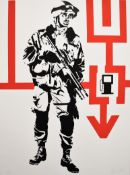 Blek le Rat (French, b.1951) signed limited edition 82/150 screenprint 'Shock and Awe', 70 x 50cm