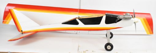 Large radio controlled (RC) model aeroplane, assembled with motor and servos, length 132cm, wingspan