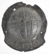 Globe Insurance Co tinned firemark (W38E), H20cm