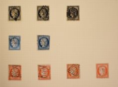 France stamps 1849-1939 in red Simplex album, includes 1849 imperf selection, Merson to 20F, 1922