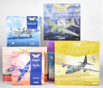 Six Corgi The Aviation Archive 1:72 and 1:144 diecast model aeroplanes comprising Super Marine