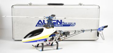 Align T-Rex 450SE electric powered radio controlled pro helicopter, constructed with accessories,