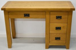 Modern oak desk with four drawers, W120 x D45 x H80cm