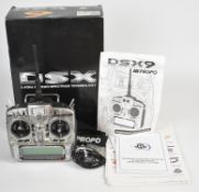 JR Propo DSX 9 radio controlled (RC) transmitter, 2,4GHz spread spectrum technology, 9 channels,