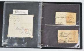 Collection of 19thC pre-stamp covers with various postmarks and instructional marks including