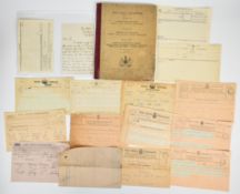 Collection of approximately one hundred telegrams 1887-1909 franked for Bruton Delivery Office, Post