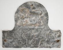 Manchester Fire Office lead firemark (W14A), probably one of only ten examples known, issued circa