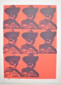 Paul Insect (b.1971) signed limited edition 54/100 screenprint 'Multiple Mugshot' in red