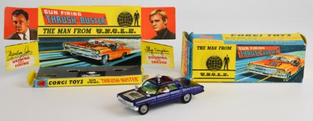 Corgi Toys diecast model The Man From UNCLE Gun Firing 'Thrush-Buster' with blue body, lemon