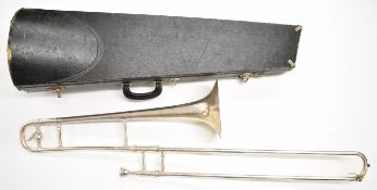 Boosey & Hawkes 'Imperial' silver plated trombone, serial no. 458491, in fitted case.
