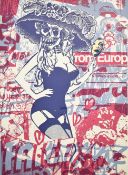 FAILE (Patrick McNeil and Patrick Miller) signed limited edition 60/250 print 'Blue Skull', 70 x