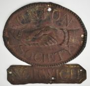 Norwich Union Fire Insurance Society firemark (W29C), H17.5cm