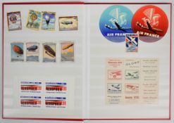 France Cinderella stamp collection of various aviation labels and air show promotional labels