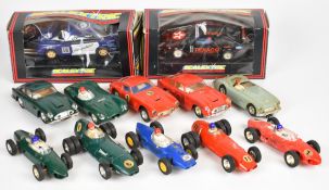 Twelve Tri-ang/Hornby Scalextric slot racing cars to include Aston Martin DB4, Ferrari GT 250