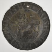 British and Irish United Insurance Co copper firemark, H20cm