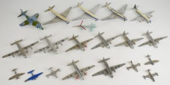 Nineteen Dinky Toys diecast model aircraft to include Comet, Viscount, Viking, Harrier GR Mk1,