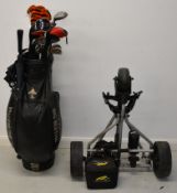 A set of left handed golf clubs including Calloway Big Bertha ERC II driver, Calloway woods, Regal