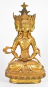 Gilt bronze figure of a Tibetan / Chinese Buddhist deity Namgyalma, with impressed leaf signature to