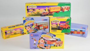 Six Corgi Classics 'The Showman's Range' and 'Chipperfield's Circus' diecast model carnival