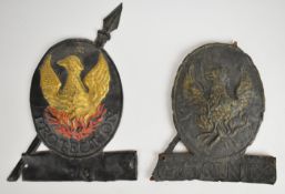 Two Phoenix Assurance Co firemarks (W23G), H25cm