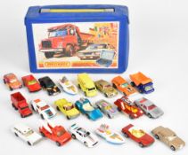 Matchbox Superfast twenty four car vinyl carry case, 1979 issue, together with a collection of
