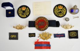 [Postal History] GPO embroidered woven cloth badges for Buckingham Palace and Houses of Parliament
