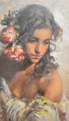 Royo (Spanish, b.1941) signed limited edition (124/275) print Estudio, portrait of a woman, 47 x