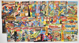 Thirty seven Spider-Man weekly and similar comics together with a DC / Marvel treasury size Superman
