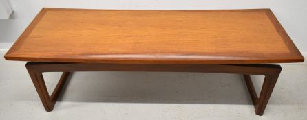 Retro mid century G Plan or similar coffee table, L135 x W48 x H41cm