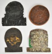 Four firemarks comprising two Birmingham District Fire Office (W83A and E), and two Protector Fire