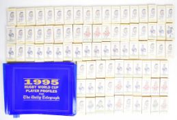 Approximately 300 sets of the Daily Telegraph 1995 Rugby World Cup trade cards, and approximately