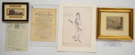 [Postal History] Printed notice detailing the service of Post Coaches to Bath and Bristol in the