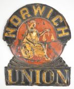 Norwich Union Fire Insurance Co firemark (W29P), overseas issue, H27cm