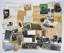 Collection of photographs, postcards and newspaper clippings relating to postal worker including