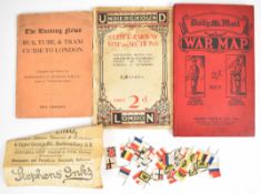 Early 20th century London Underground Street & Railway Map in Sections together with