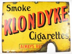 Vintage Klondyke Cigarettes enamel sign, 76 x 101cm
